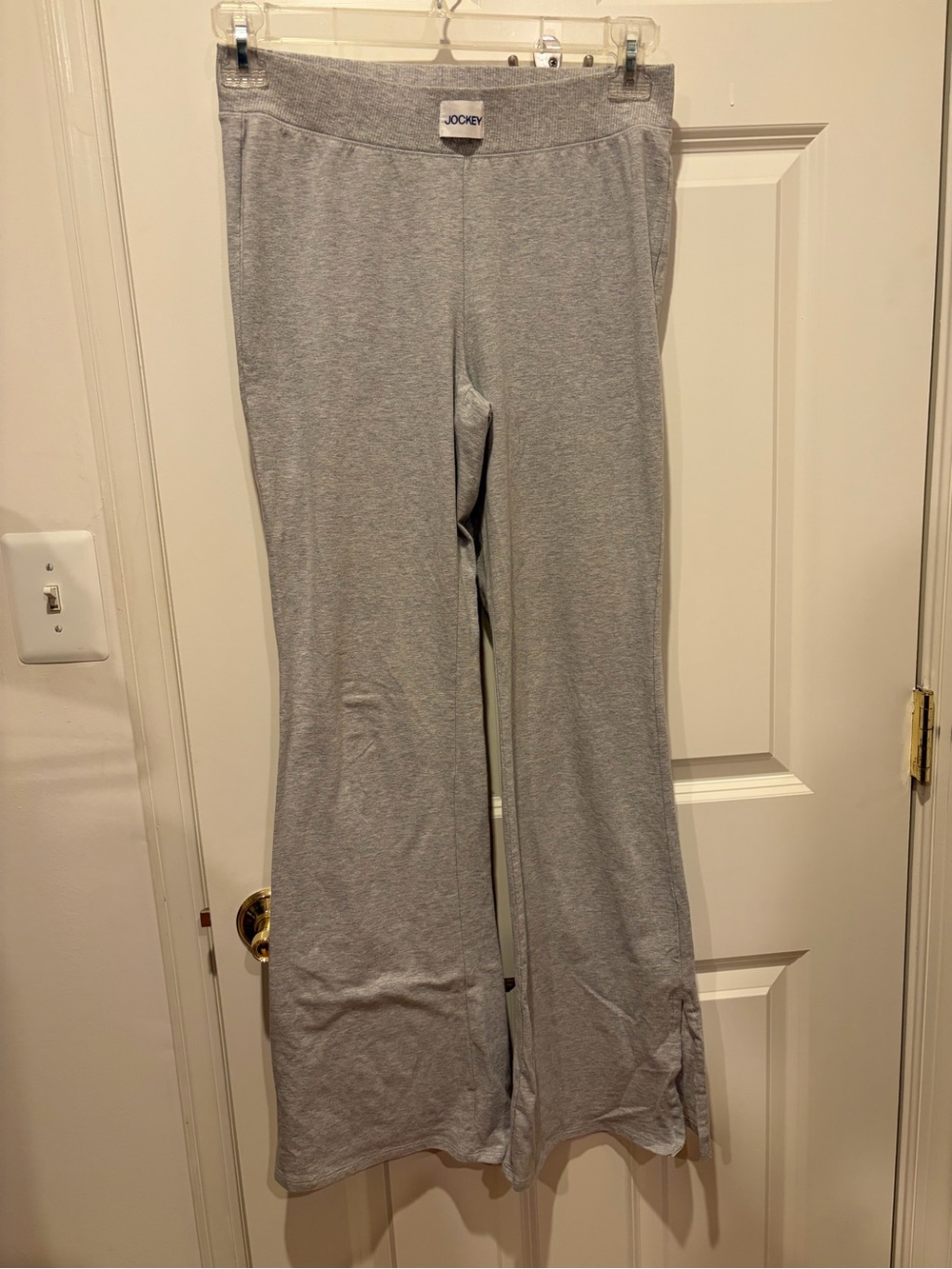 Jockey Heather Gray Rib Waist Lounge Pants, size Small